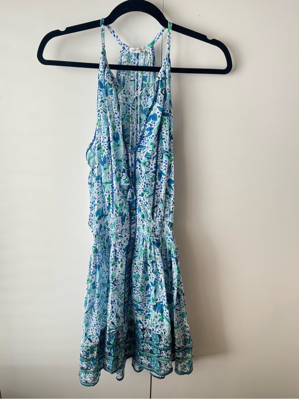 Poupette St. Barth Blue & Green Floral Mini Dress